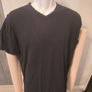 Giorgio Armani Classic Black V-Neck Men's Shirt